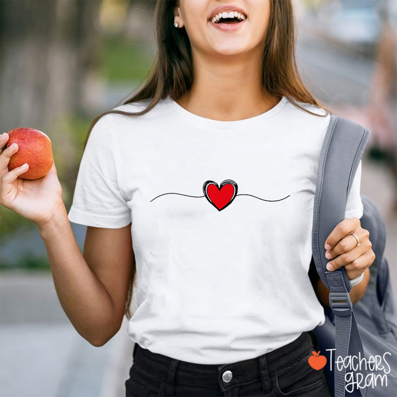 Heartbeat Valentine's Day Teacher T-Shirt