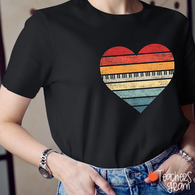 Retro Vintage Pianist Teacher T-Shirt