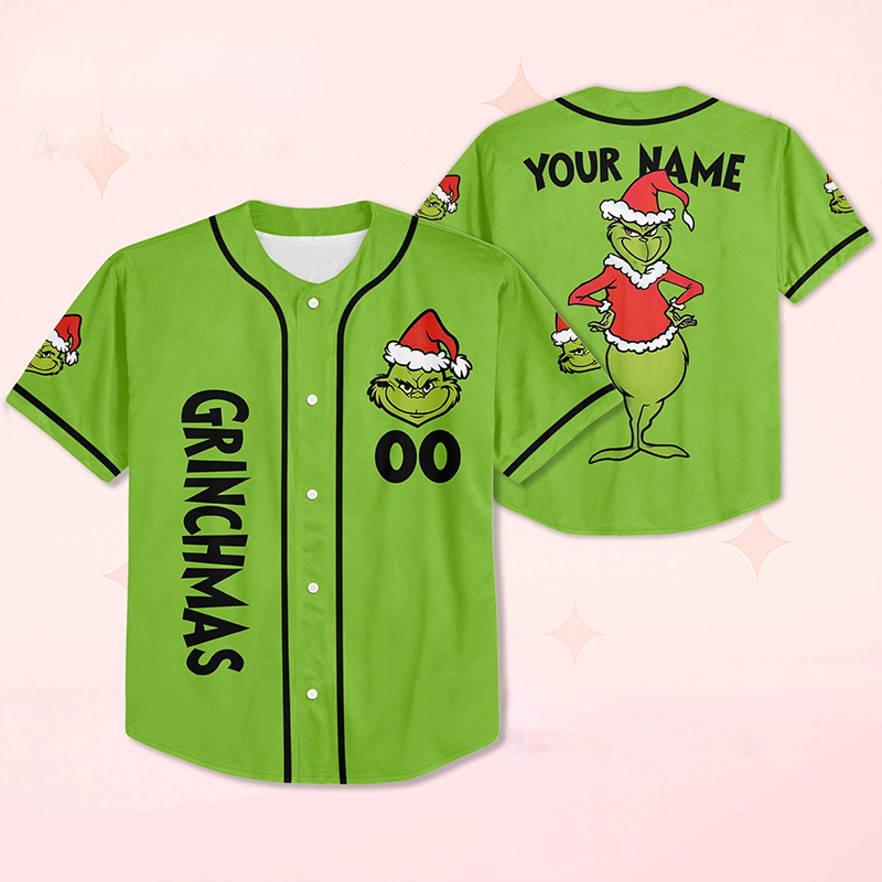Personalized Name And Number Green Monster Teacher Baseball Jersey