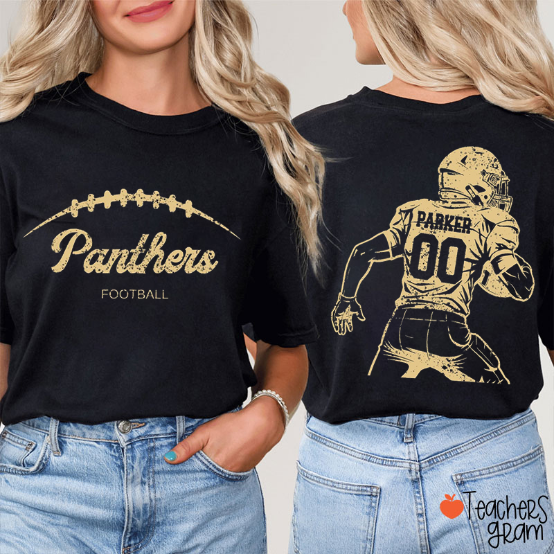 Personalized Football Team Game Day Teacher Two Sided T-Shirt