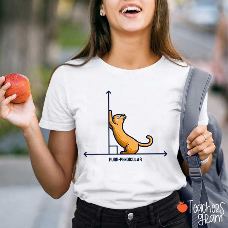 Purr Perpendicular Math Teacher T-Shirt