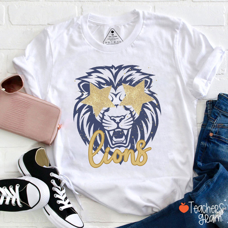 Personalized Starry Eyes Mascot Preppy Teacher T-Shirt