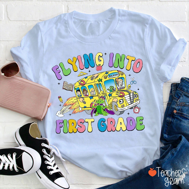 Personalized Flying Into Grade Teacher T-Shirt