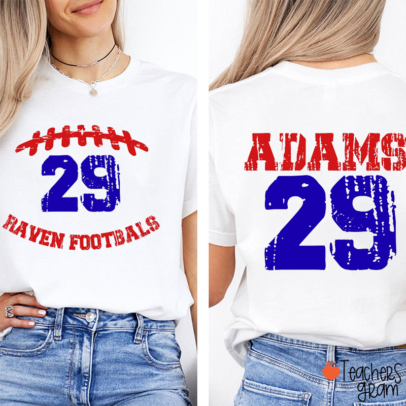 Personalized Mascot And Sport School Spirit Game Day Teacher Two Sided T-Shirt