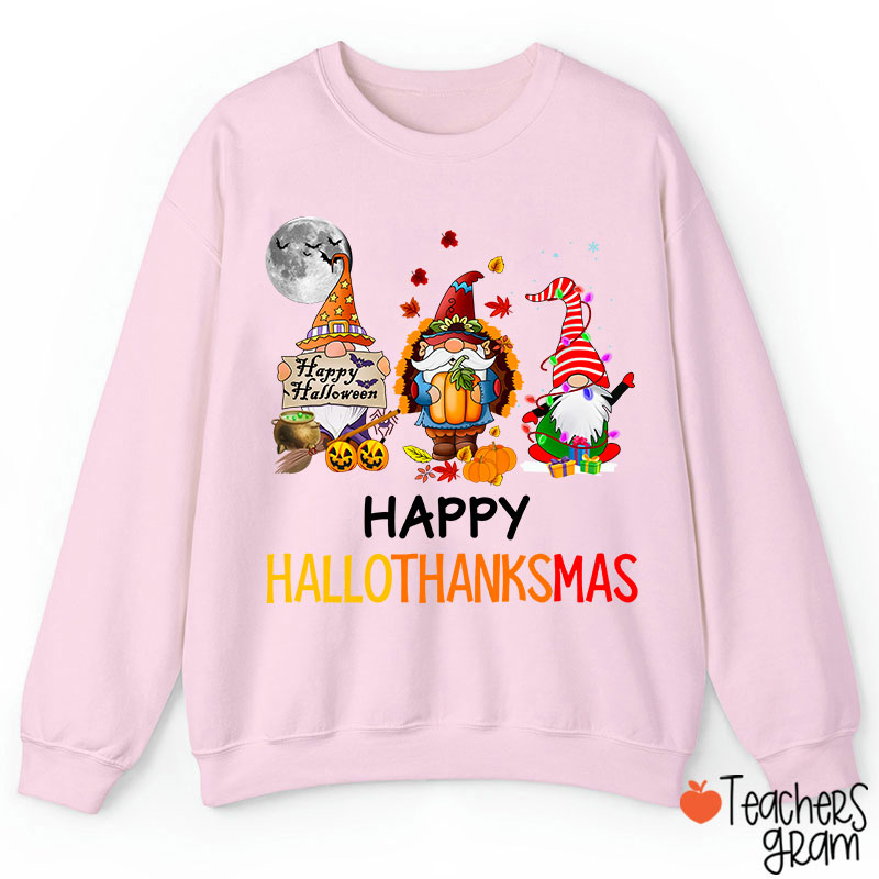 Happy Hallothanksmas Teacher Sweatshirt
