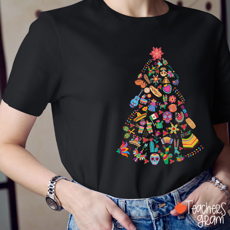 Spanish Element Icon Christmas Tree Spanish Teacher T-Shirt