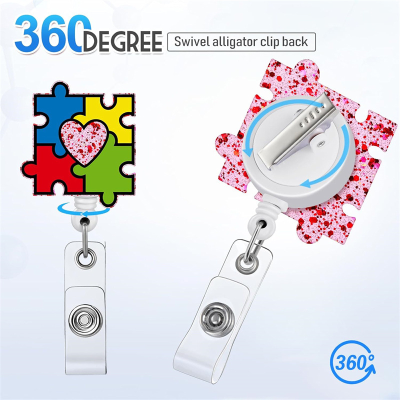 Autism Awareness Love Teacher Badge Reel