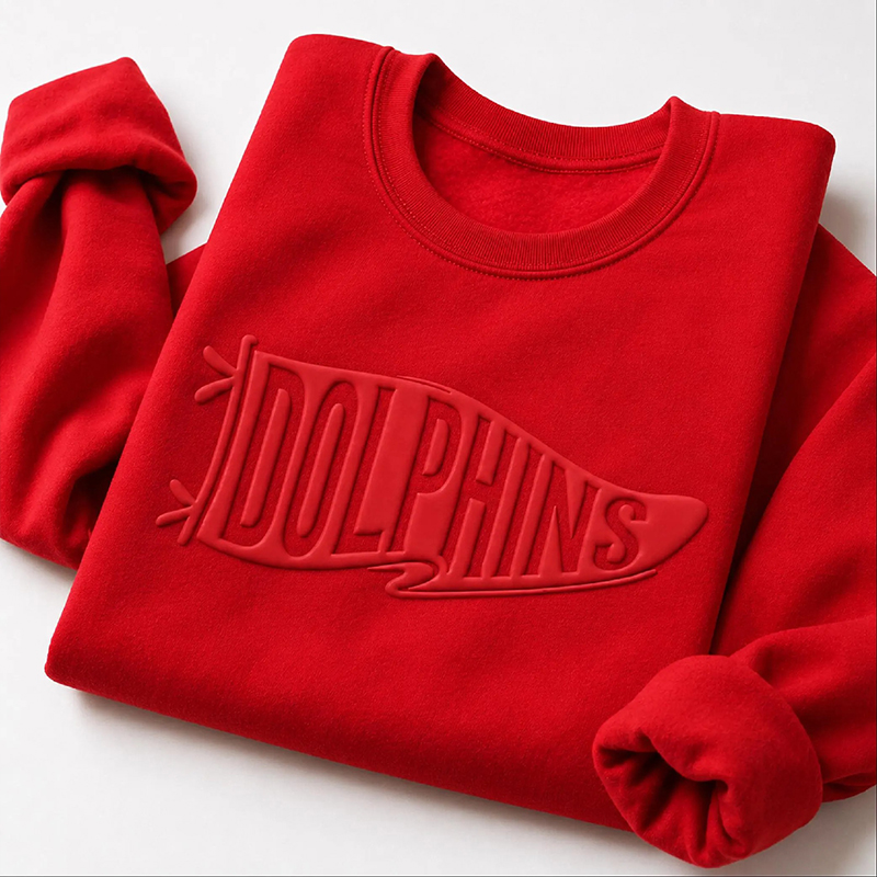 Personalized Mascot Sport Puff Printed Pennant Banner Teacher Sweatshirt