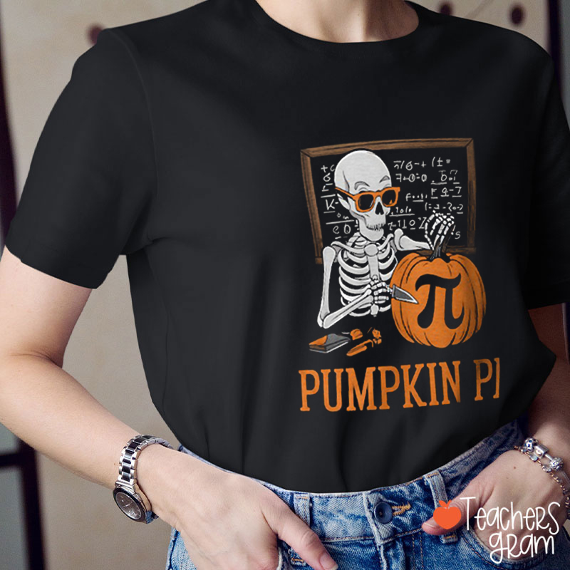 Pumpkin Pi Halloween Teacher T-Shirt