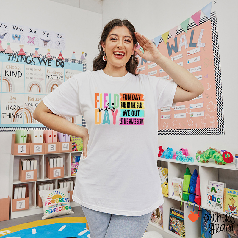 Field Day Vibes Teacher T-Shirt