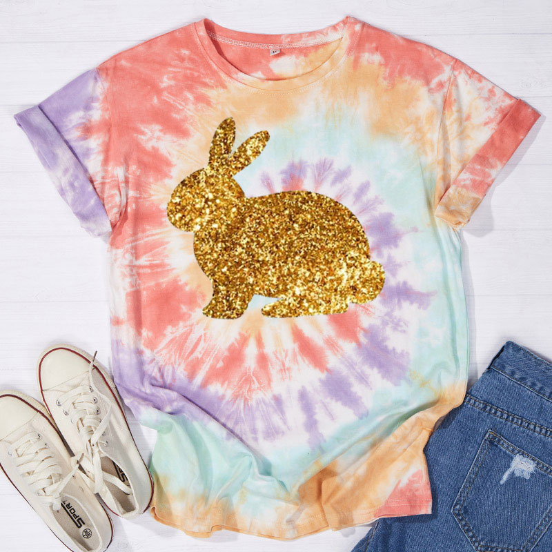 Glitter Easter Peeps Teacher Tie-dye T-Shirt