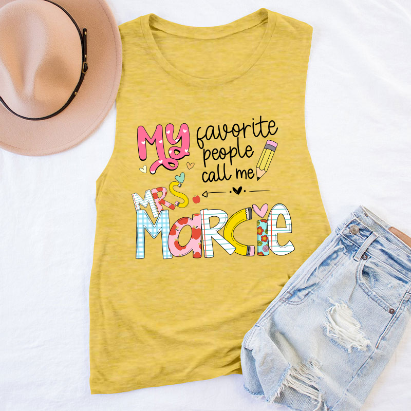 Personalized My Favorite People Call Me Teacher Tank Top