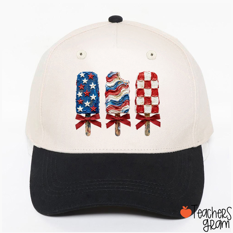 Patriotic Popsicle Teacher Baseball Cap