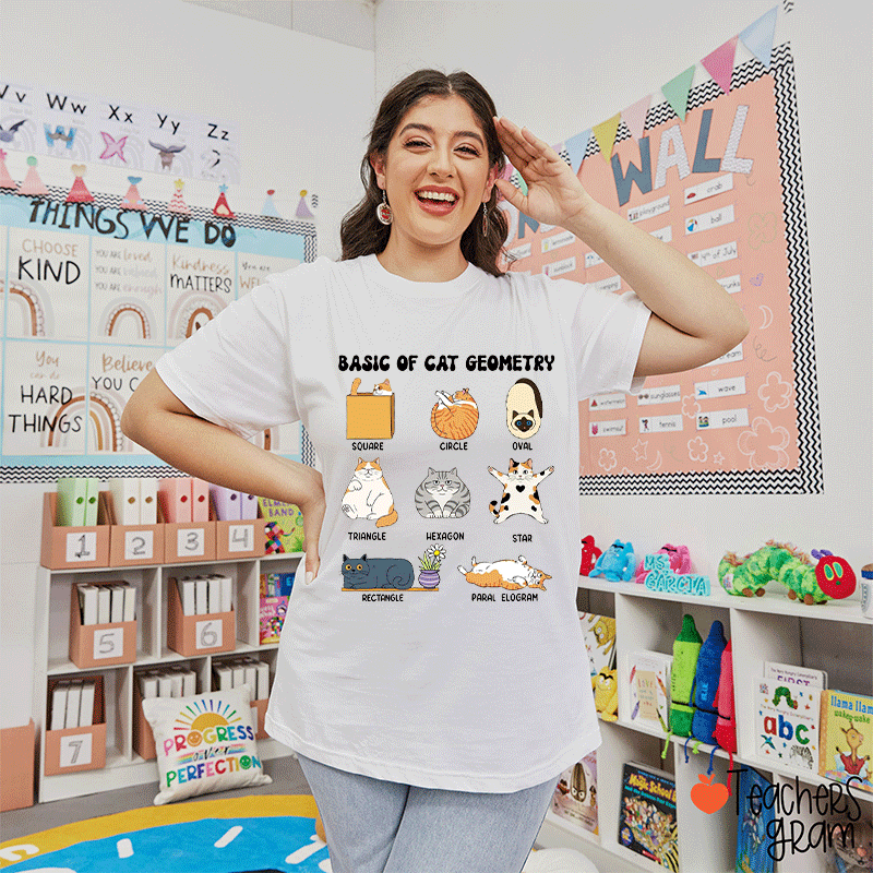 Basic Of Cat Geometry Teacher T-Shirt