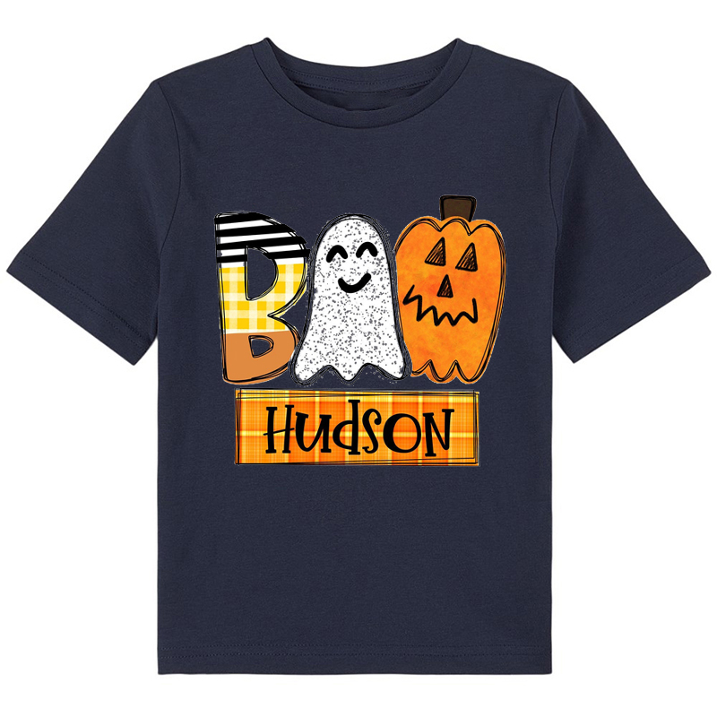 Personalized Name Boo Ghost Pumpkin Class T-Shirt