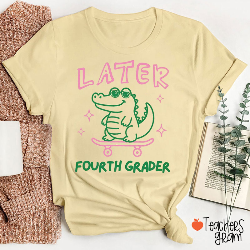 Personalized Grade See You Later Alligator Last Day of School Teacher T-Shirt