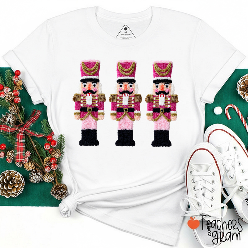 Faux Yarn Christmas Winter Holiday Nutcracker Teacher T-shirt