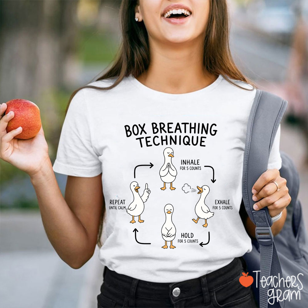 Box Breathing Technique Teacher T-Shirt