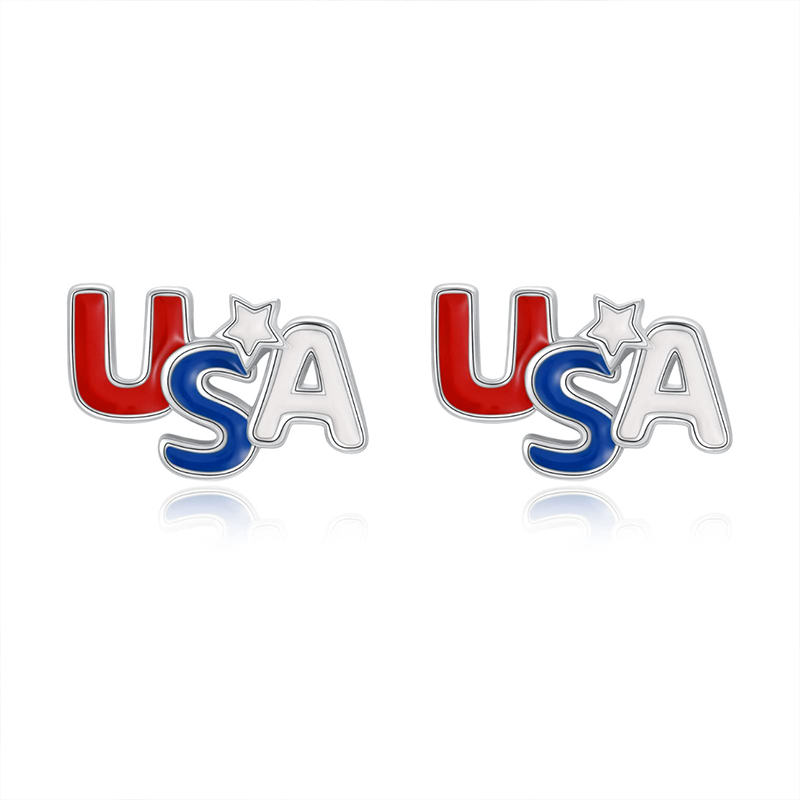 USA Pentagram Teacher Metal Earrings