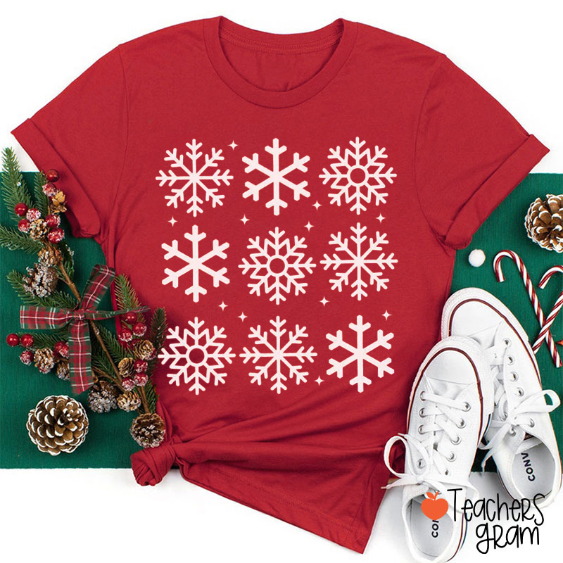 Snowflakes Of Various Shapes Teacher T-Shirt