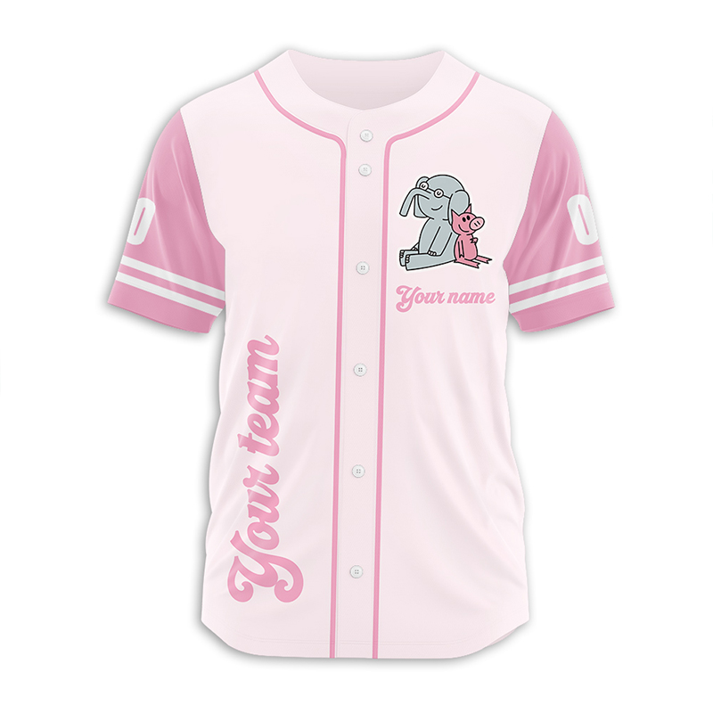Personalized Name And Number Cute Elephant Teacher Baseball Jersey