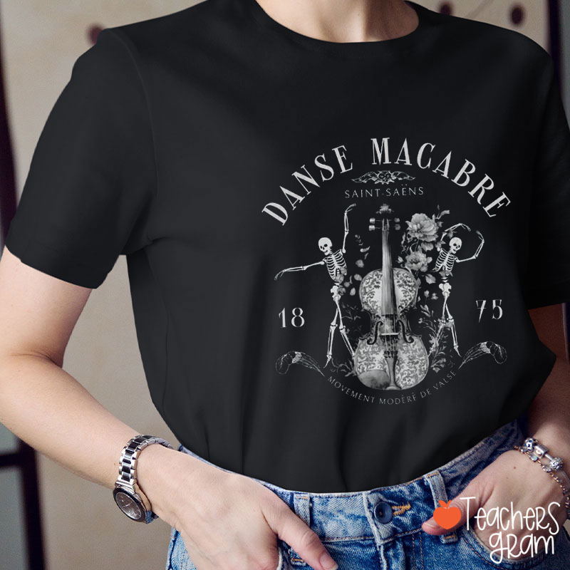 Danse Macabre Orchestra Skeleton Violin Teacher T-Shirt