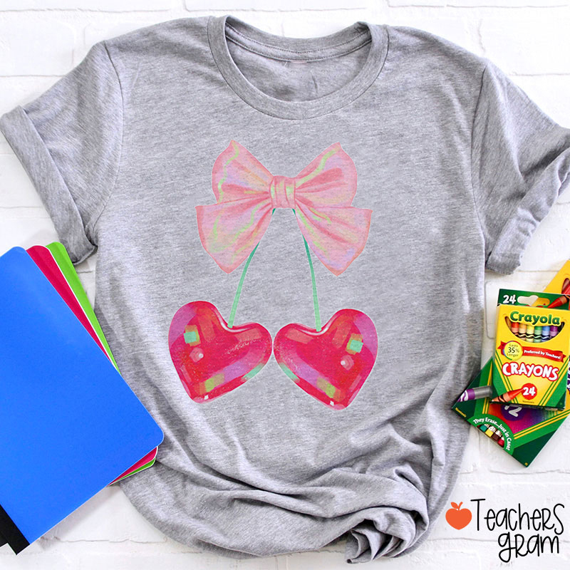 Heart Cherry Candy Valentine Teacher T-Shirt