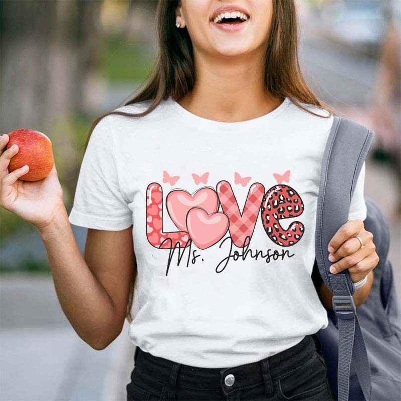 Personalized Love Teacher T-Shirt