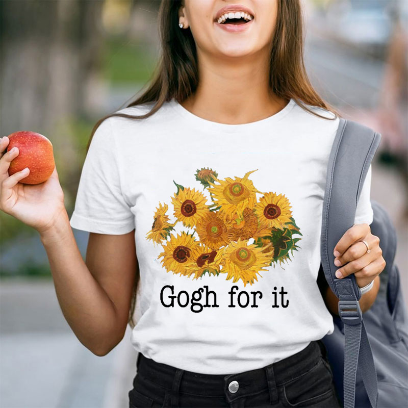 Vintage Aesthetic Sunflowers Teacher T-Shirt