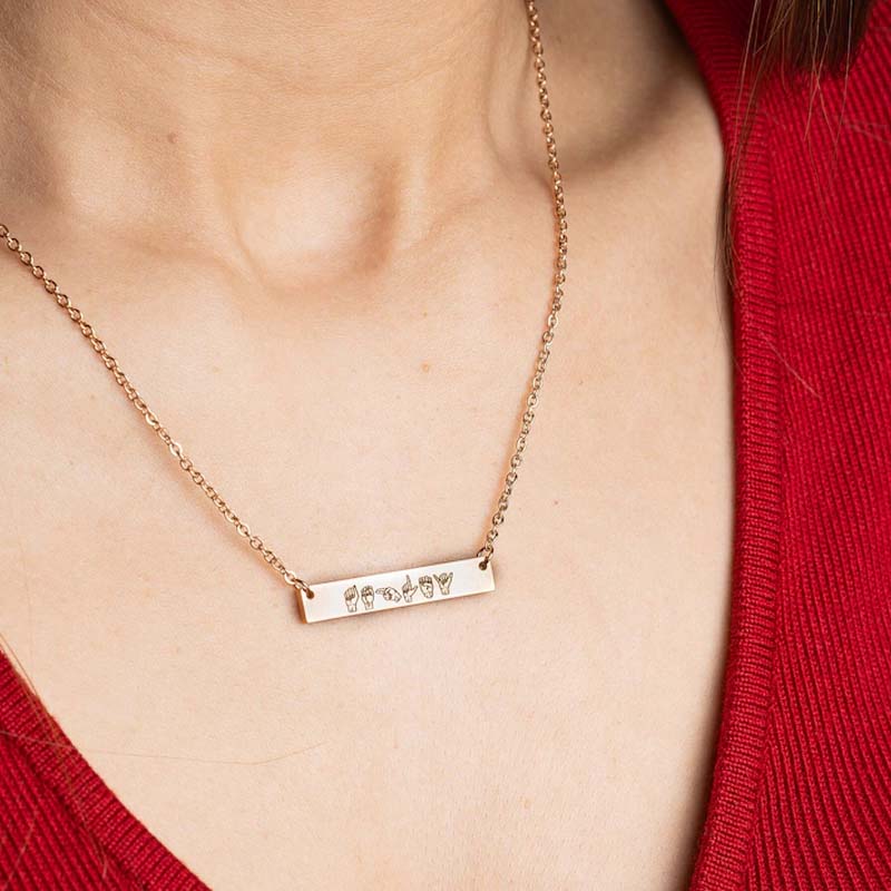 Personalized Sign Language Teacher Necklace