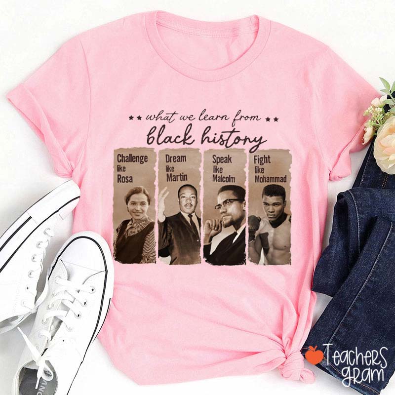 What We Learn From Black History Teacher T-Shirt