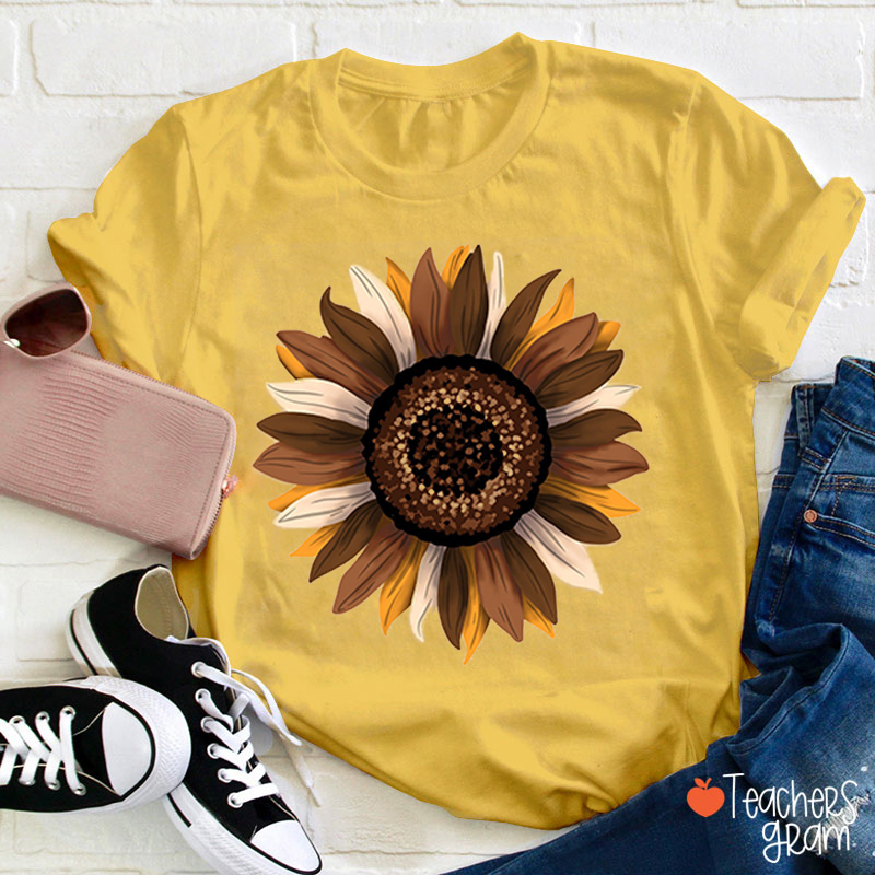 Pretty Fall Sunflower Teacher T-Shirt