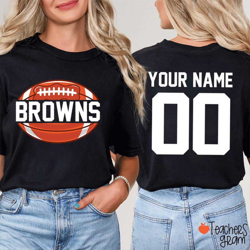 Personalized Mascot And Sport Game Day Teacher Two Sided T-Shirt