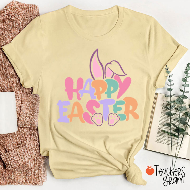Happy Easter Cute Bunny Teacher T-Shirt