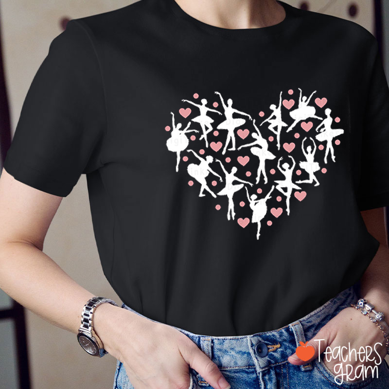 Ballerina Dancer Valentine Teacher T-Shirt