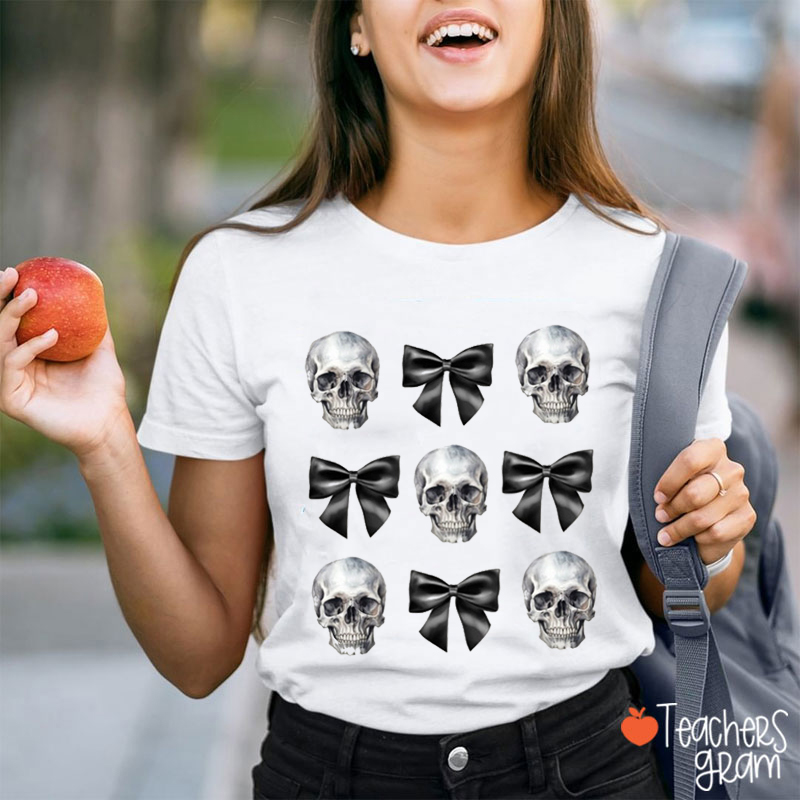 Gothic Dark Art Skeleton Halloween Teacher T-Shirt