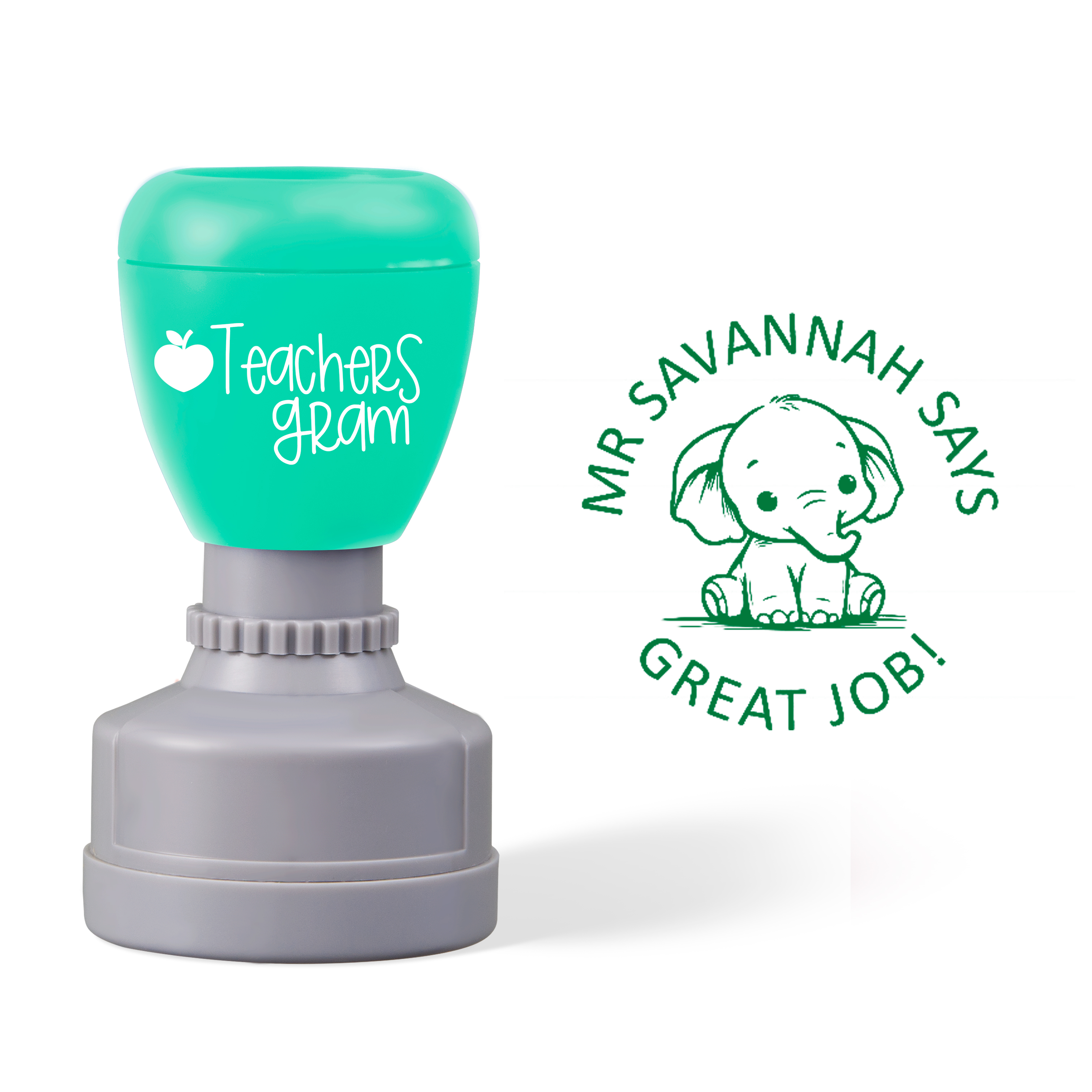 Personalized Name Great Job Elephant Teacher Stamp