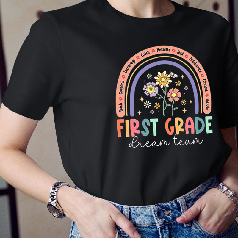 Personalized Support Encourage Dream Team Teacher T-Shirt