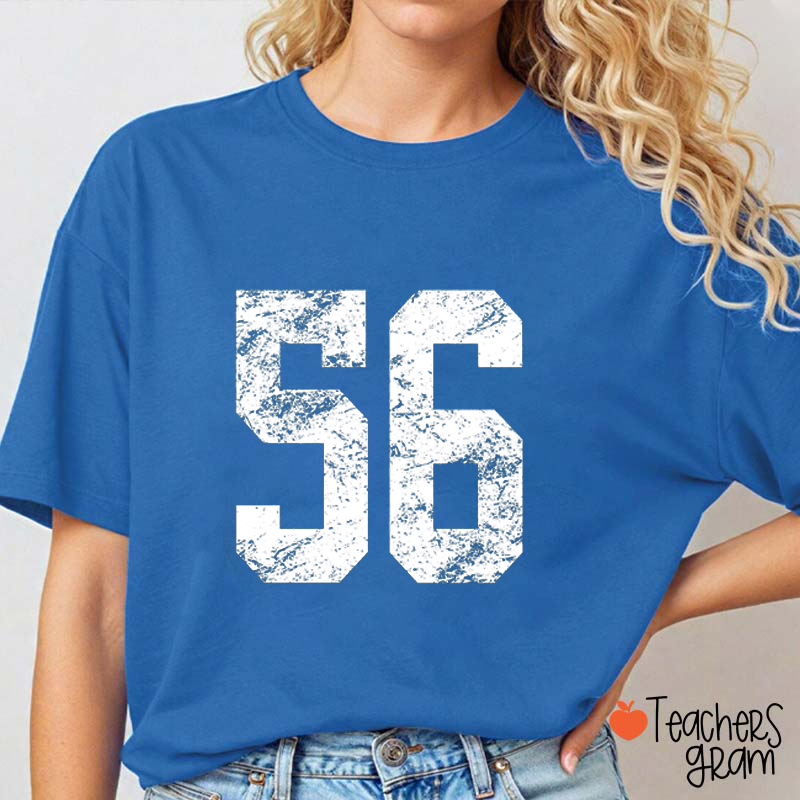 Personalized Number Game Day Teacher T-Shirt