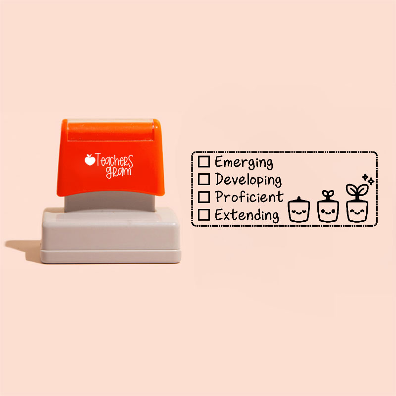 Emerging Developing Proficient Extending Teacher Rectangle Stamp