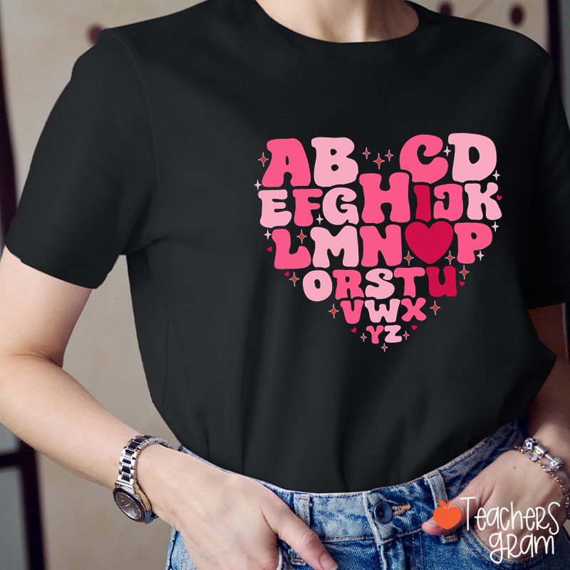 Letter Love Valentine's Day Teacher T-Shirt