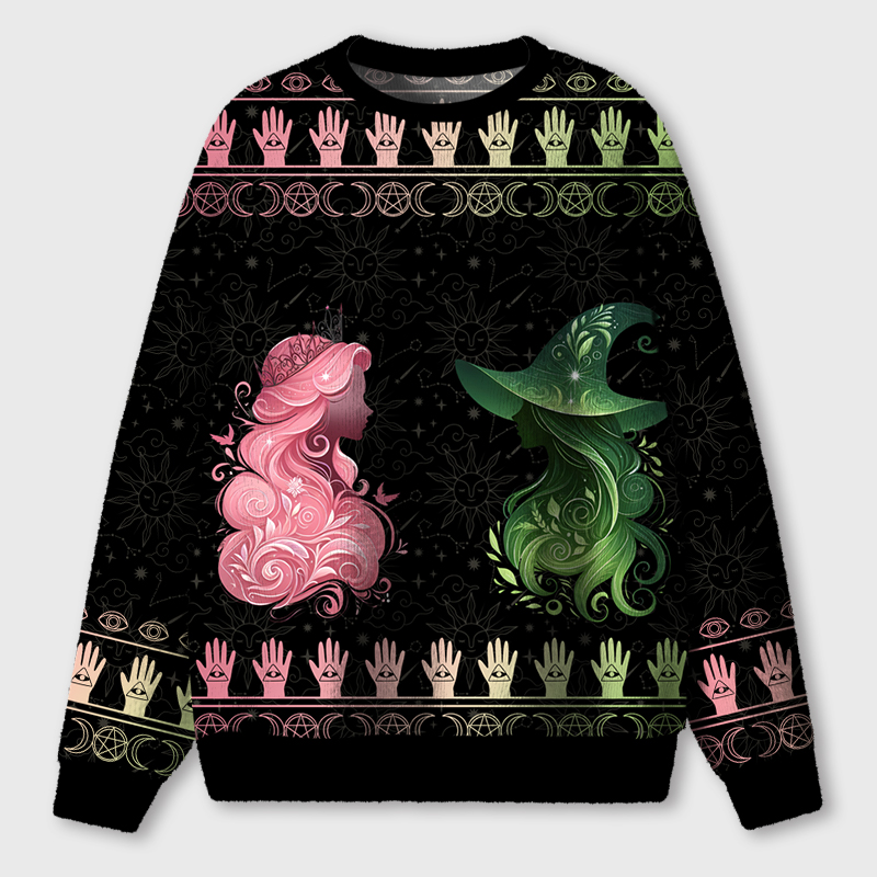 Vintage Wicked Movie Teacher Ugly Fluffy Christmas Sweater