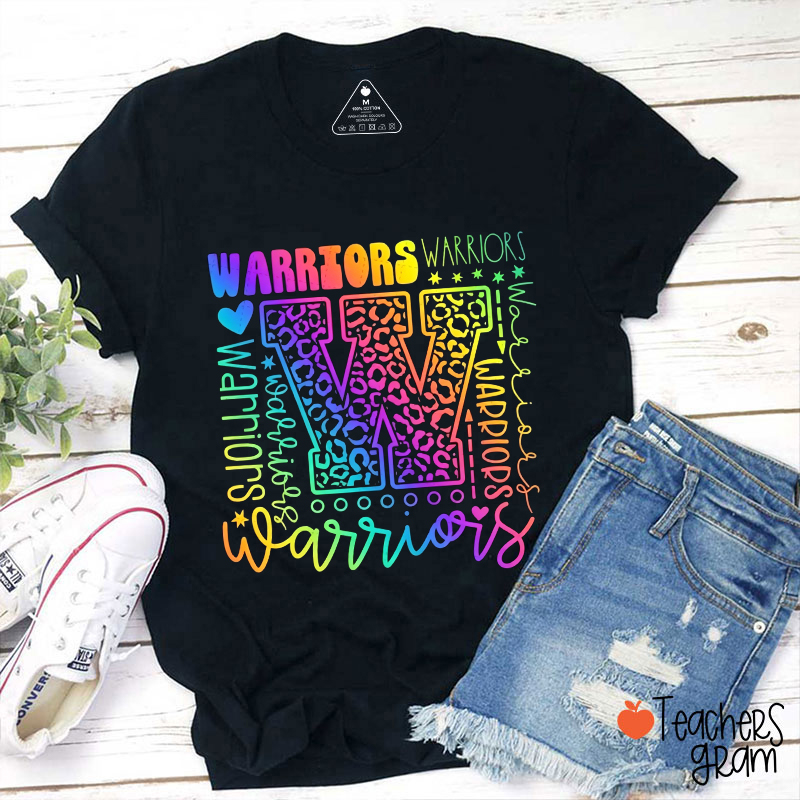 Personalized Mascot Colorful Leopard Teacher T-Shirt