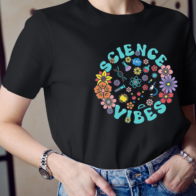 Science Vibes Chemistry Related Cute Icons Teacher T-Shirt