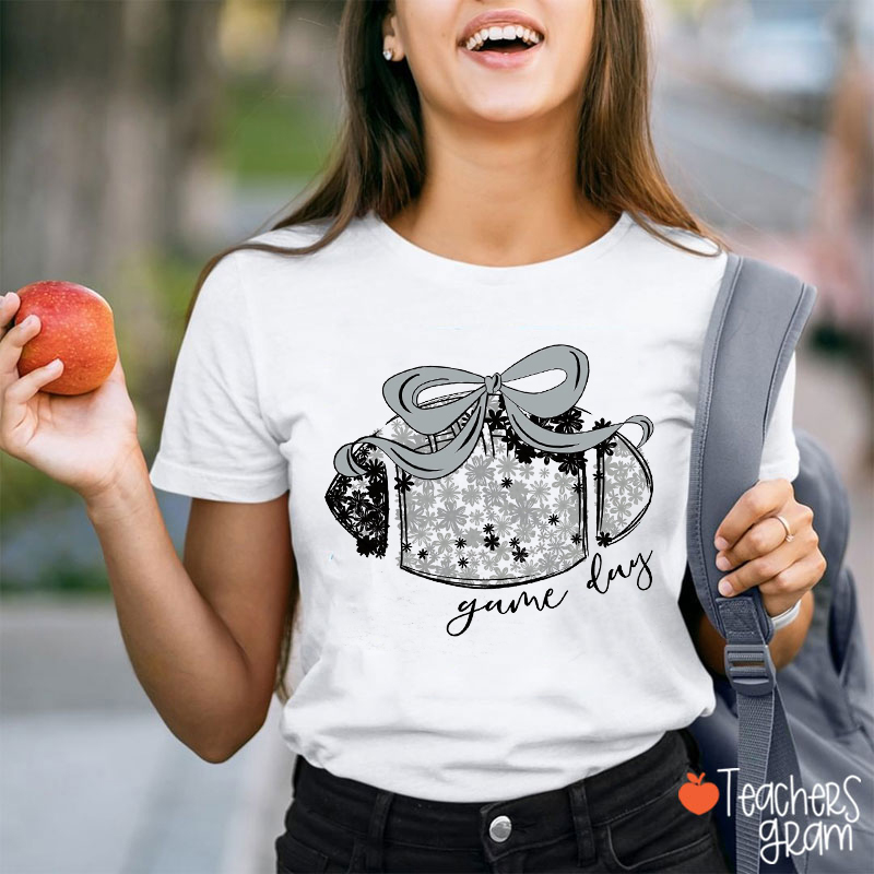 Personalized Mascot And Sport Floral Game Day Teacher T-Shirt