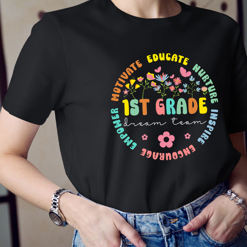 Personalized Grade Motivate Educate Nurture Inspire Encourage Empower Teacher T-Shirt