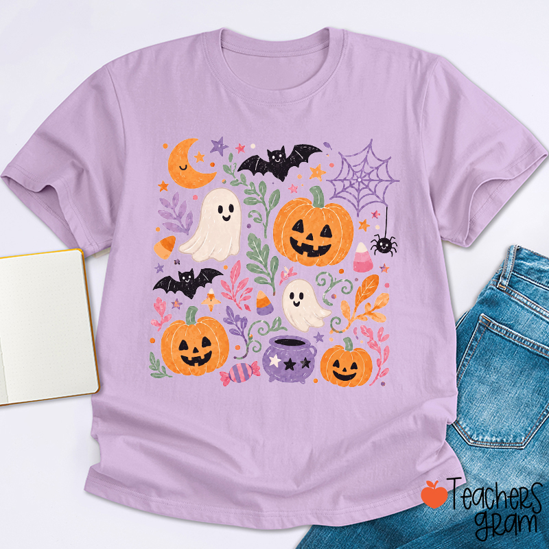 Cute Halloween Elements Teacher T-Shirt