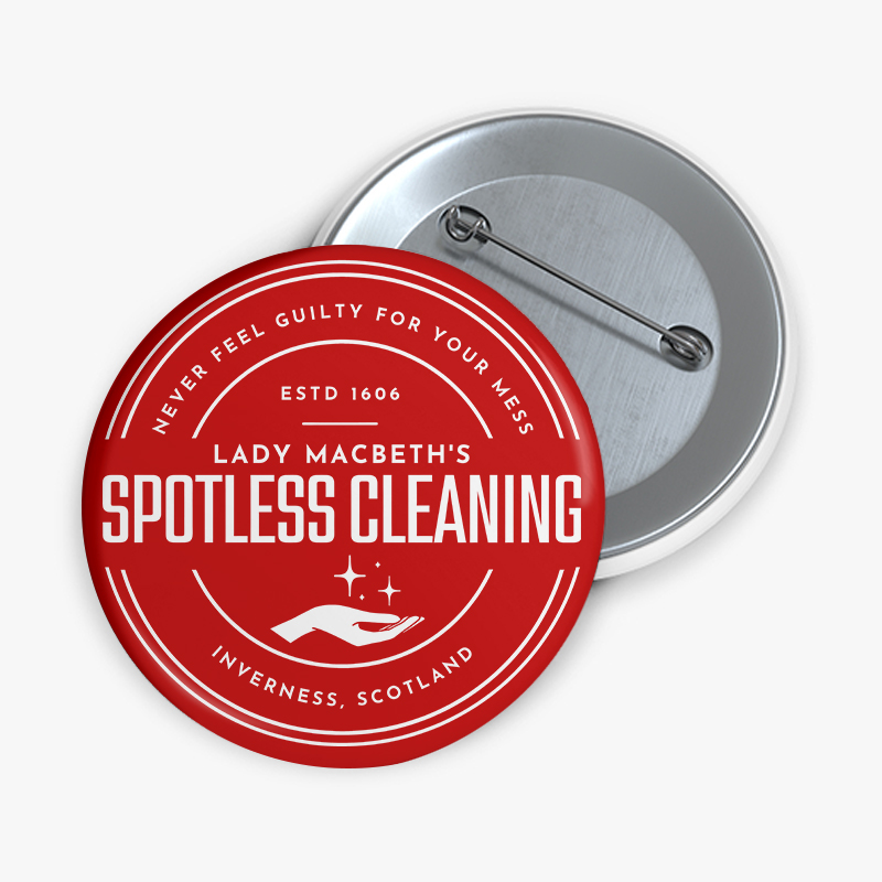 Lady Macbeth Shakespeare Teacher Pinback Button