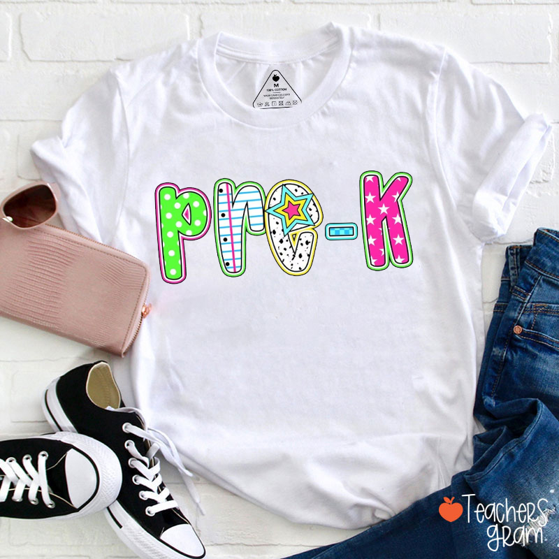Personalized Preppy Style Grade Teacher T-Shirt