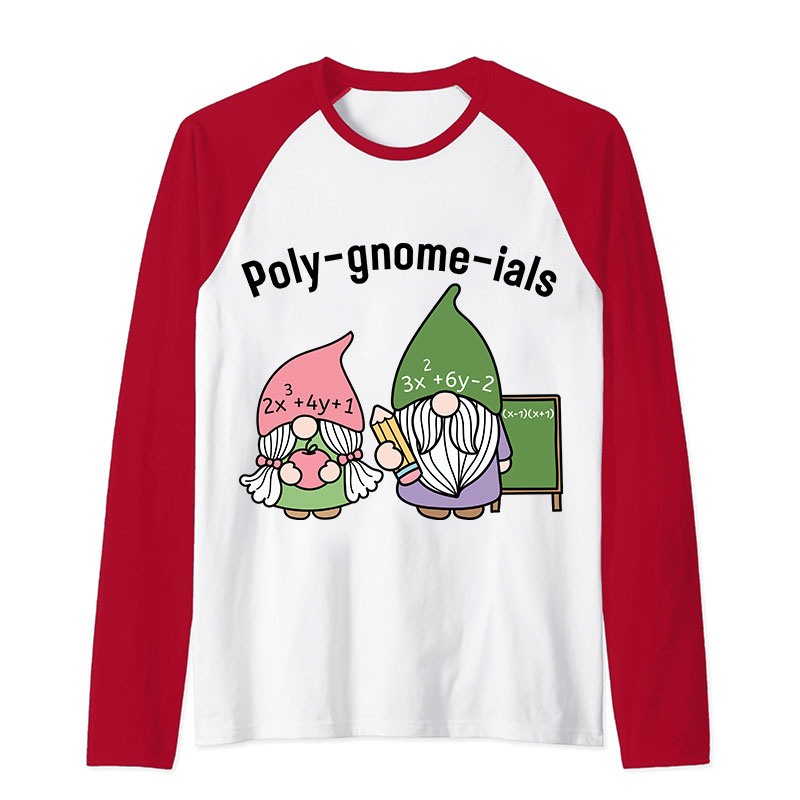 Polygnomeials Math Teacher Raglan Long Sleeve T-Shirt